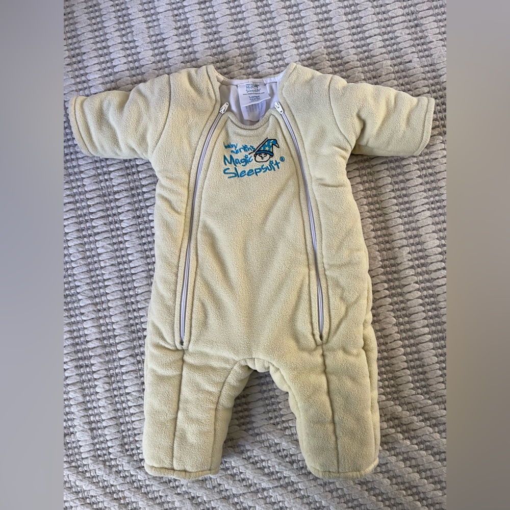 Baby Merlin’s Magic Sleepsuit - large 6-9mo yellow micro fleece